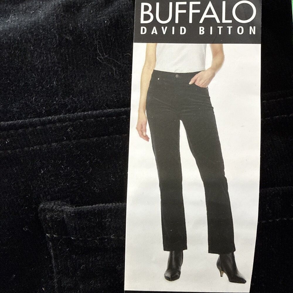 Buffalo David Bitton Women's Stretch Straight Leg Corduroy Pant 6/28 Black NWT